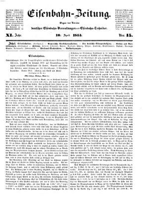 Eisenbahn-Zeitung Sonntag 10. April 1853