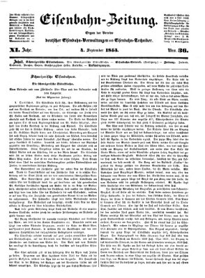 Eisenbahn-Zeitung Sonntag 4. September 1853