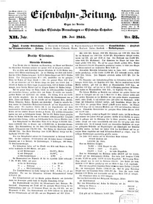 Eisenbahn-Zeitung Montag 19. Juni 1854