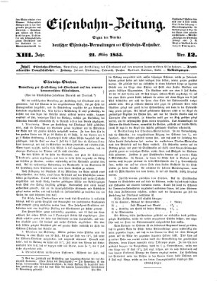 Eisenbahn-Zeitung Mittwoch 21. März 1855