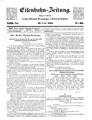 Eisenbahn-Zeitung Mittwoch 29. August 1855
