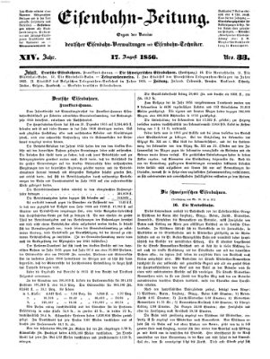 Eisenbahn-Zeitung Sonntag 17. August 1856