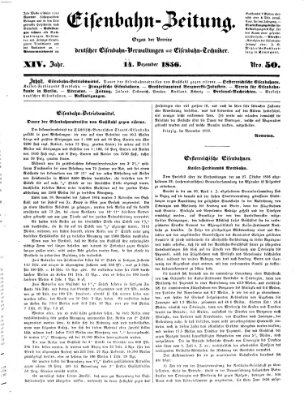 Eisenbahn-Zeitung Sonntag 14. Dezember 1856