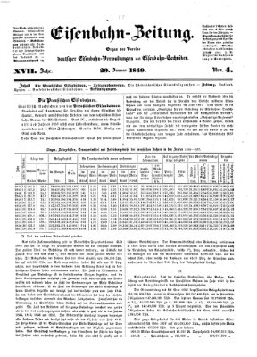 Eisenbahn-Zeitung Samstag 29. Januar 1859