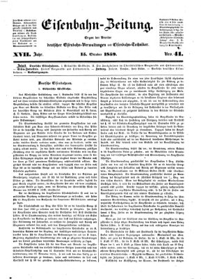 Eisenbahn-Zeitung Samstag 15. Oktober 1859