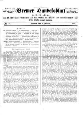 Bremer Handelsblatt Freitag 9. Februar 1855