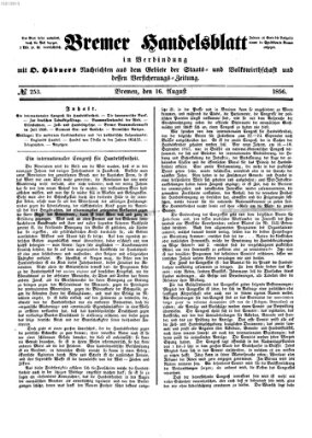 Bremer Handelsblatt Samstag 16. August 1856