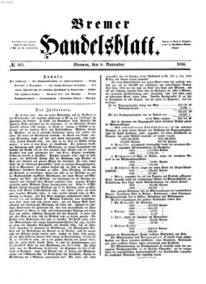 Bremer Handelsblatt Samstag 8. November 1856
