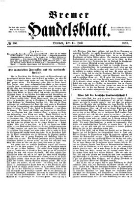 Bremer Handelsblatt Samstag 11. Juli 1857