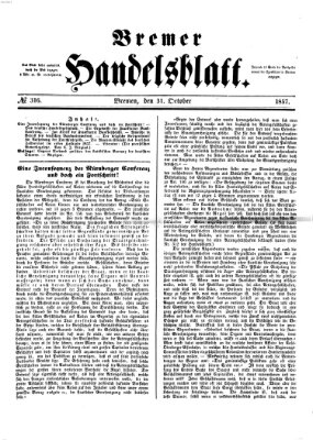 Bremer Handelsblatt Samstag 31. Oktober 1857