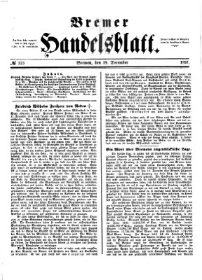 Bremer Handelsblatt Samstag 19. Dezember 1857
