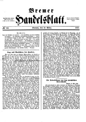 Bremer Handelsblatt Samstag 20. März 1858