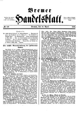 Bremer Handelsblatt Samstag 10. April 1858