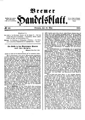 Bremer Handelsblatt Samstag 29. Mai 1858