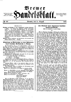 Bremer Handelsblatt Samstag 21. August 1858