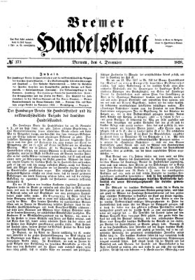 Bremer Handelsblatt Samstag 4. Dezember 1858
