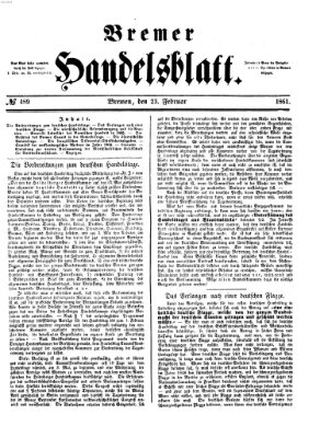 Bremer Handelsblatt Samstag 23. Februar 1861