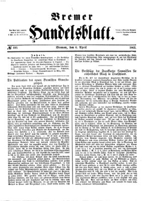 Bremer Handelsblatt Samstag 6. April 1861