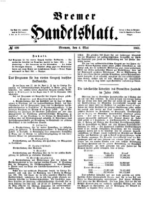 Bremer Handelsblatt Samstag 4. Mai 1861