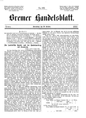 Bremer Handelsblatt Samstag 29. Oktober 1864
