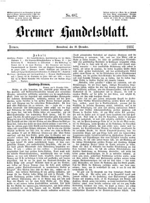 Bremer Handelsblatt Samstag 10. Dezember 1864