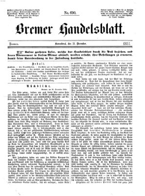 Bremer Handelsblatt Samstag 31. Dezember 1864