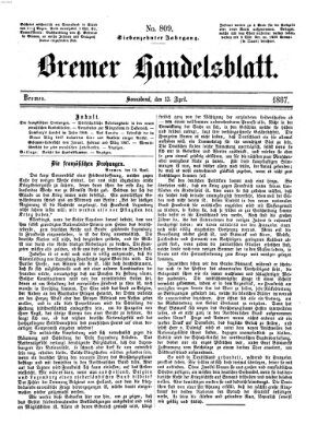 Bremer Handelsblatt Samstag 13. April 1867