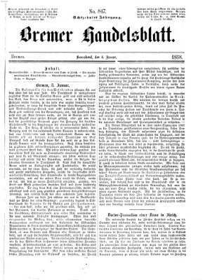 Bremer Handelsblatt Samstag 4. Januar 1868