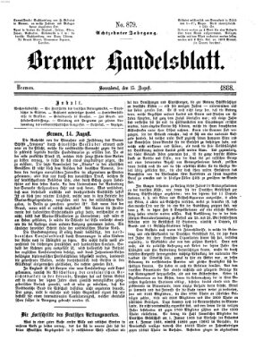 Bremer Handelsblatt Samstag 15. August 1868