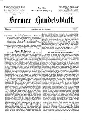 Bremer Handelsblatt Samstag 14. November 1868