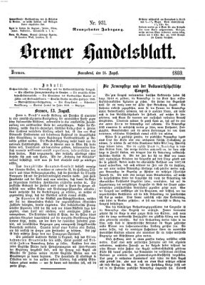Bremer Handelsblatt Samstag 14. August 1869