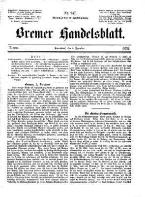 Bremer Handelsblatt Samstag 4. Dezember 1869