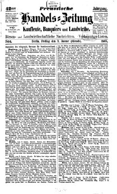 Preußische Handelszeitung Freitag 3. Januar 1868