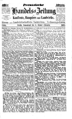 Preußische Handelszeitung Samstag 4. Januar 1868