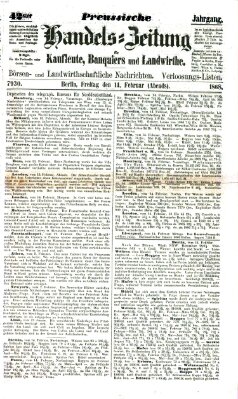 Preußische Handelszeitung Freitag 14. Februar 1868