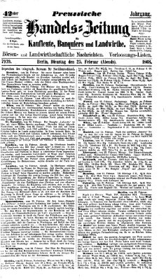 Preußische Handelszeitung Dienstag 25. Februar 1868