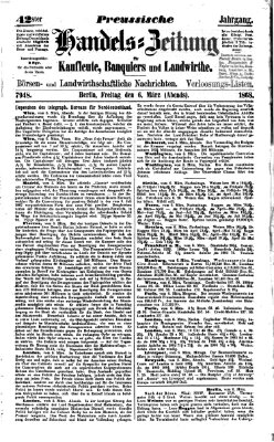 Preußische Handelszeitung Freitag 6. März 1868
