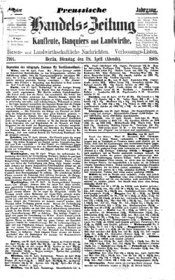 Preußische Handelszeitung Dienstag 28. April 1868