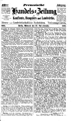 Preußische Handelszeitung Mittwoch 27. Mai 1868