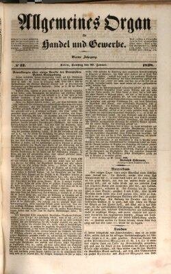 Allgemeines Organ für Handel und Gewerbe und damit verwandte Gegenstände Samstag 27. Januar 1838