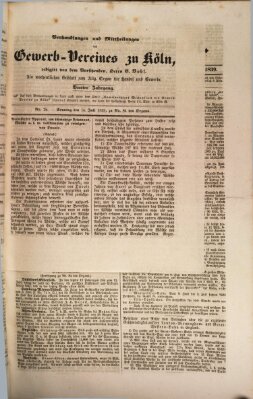Allgemeines Organ für Handel und Gewerbe und damit verwandte Gegenstände Sonntag 14. Juli 1839
