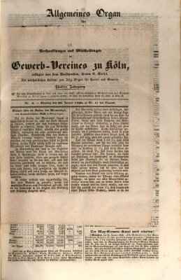 Allgemeines Organ für Handel und Gewerbe und damit verwandte Gegenstände Sonntag 26. Januar 1840