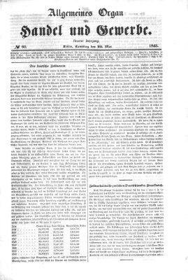 Allgemeines Organ für Handel und Gewerbe und damit verwandte Gegenstände Samstag 20. Mai 1843