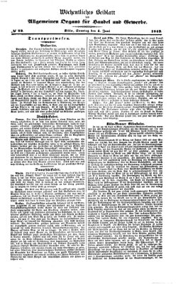 Allgemeines Organ für Handel und Gewerbe und damit verwandte Gegenstände Sonntag 4. Juni 1843