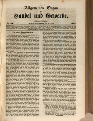 Allgemeines Organ für Handel und Gewerbe und damit verwandte Gegenstände Donnerstag 9. Mai 1844