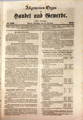 Allgemeines Organ für Handel und Gewerbe und damit verwandte Gegenstände Dienstag 14. Oktober 1845