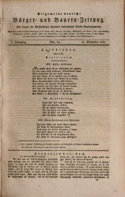 Allgemeine deutsche Bürger- und Bauern-Zeitung (Bauern-Zeitung aus Frauendorf) Dienstag 13. Dezember 1831