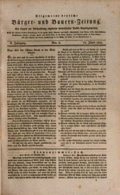 Allgemeine deutsche Bürger- und Bauern-Zeitung (Bauern-Zeitung aus Frauendorf) Sonntag 15. Januar 1832