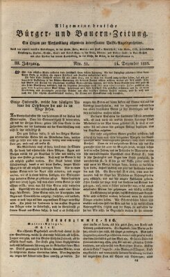 Allgemeine deutsche Bürger- und Bauern-Zeitung (Bauern-Zeitung aus Frauendorf) Dienstag 24. Dezember 1833
