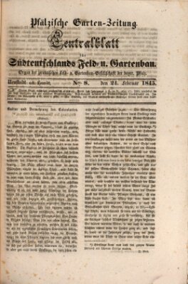 Pfälzische Garten-Zeitung Montag 24. Februar 1845